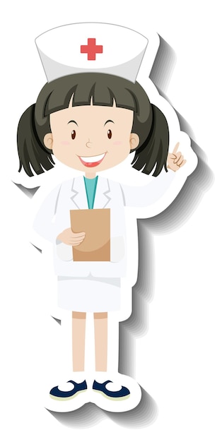 Free vector a nurse girl cartoon character