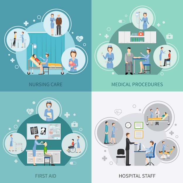 Nurse health care elements and characters