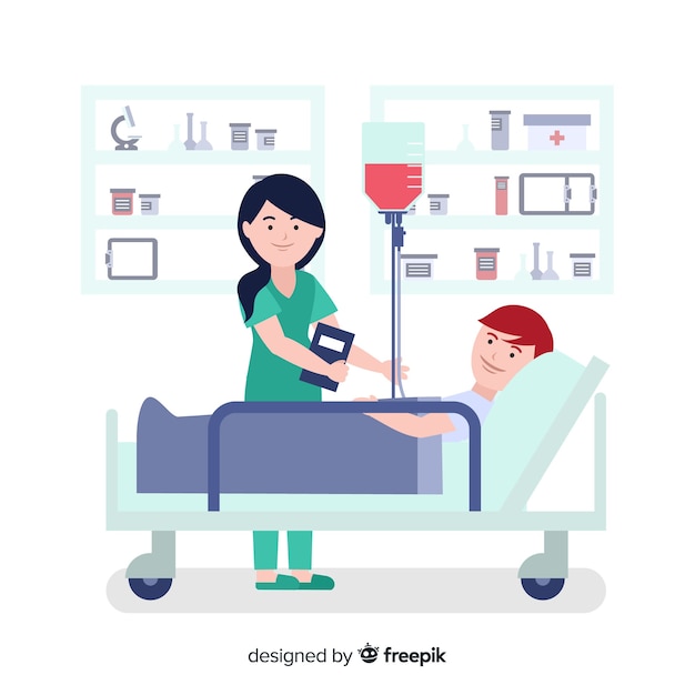 Free vector nurse helping patient background