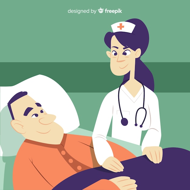 Free vector nurse helping patient background