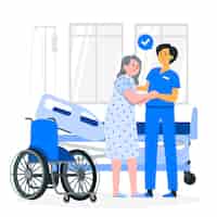 Бесплатное векторное изображение Медсестра помогает пациенту концепции иллюстрации