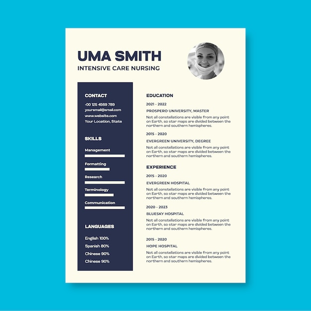 Nurse resume design template