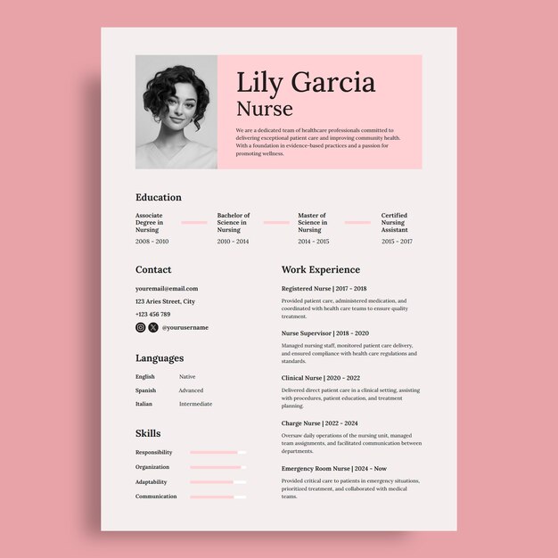 nurse resume template design