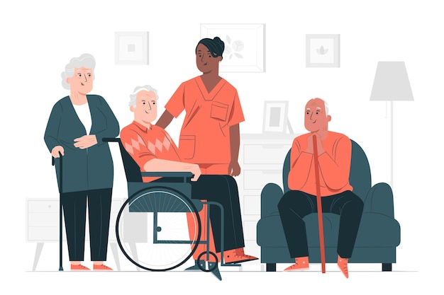 Nursing home concept illustration