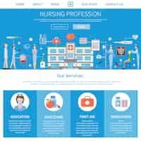 Free vector nursing profession advertising layout