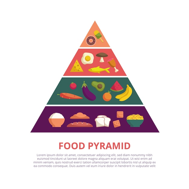 Vettore gratuito concetto di nutrizione piramide alimentare