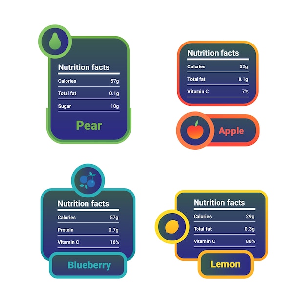 Nutrition label collection design