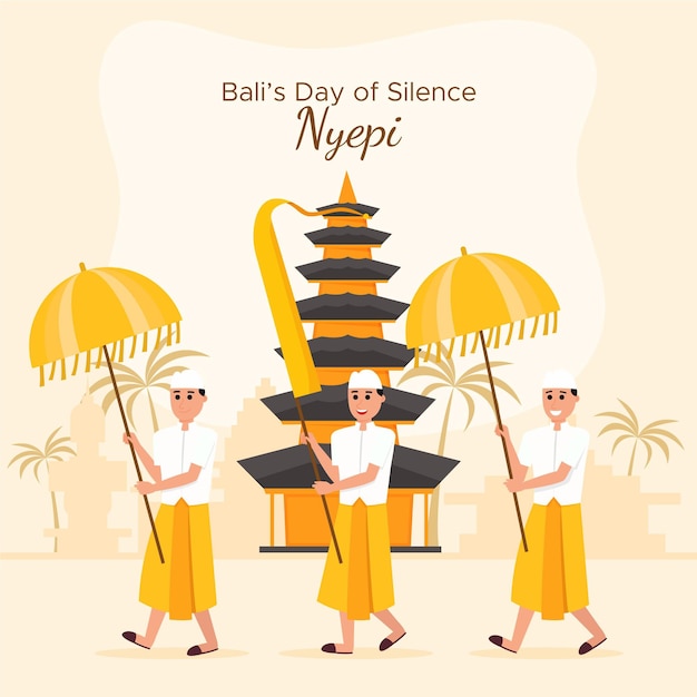 Nyepi celebration illustration