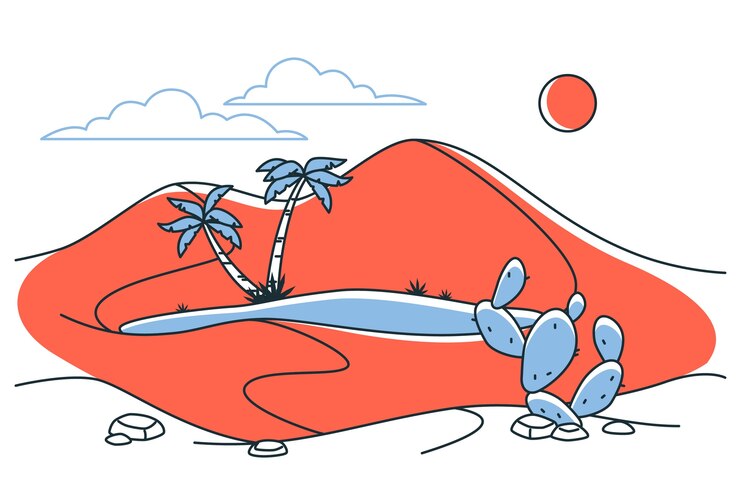Free Vector oasis concept illustration
