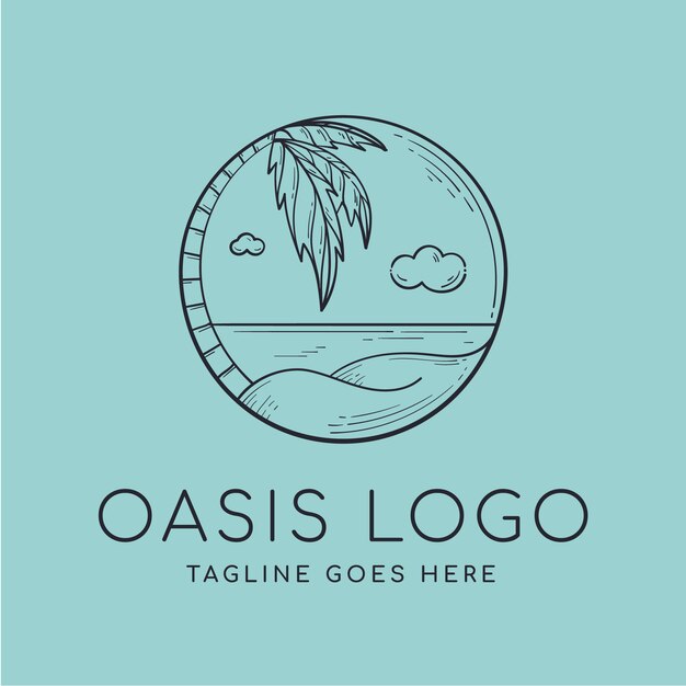 Vettore gratuito modello di logo dell'oasi