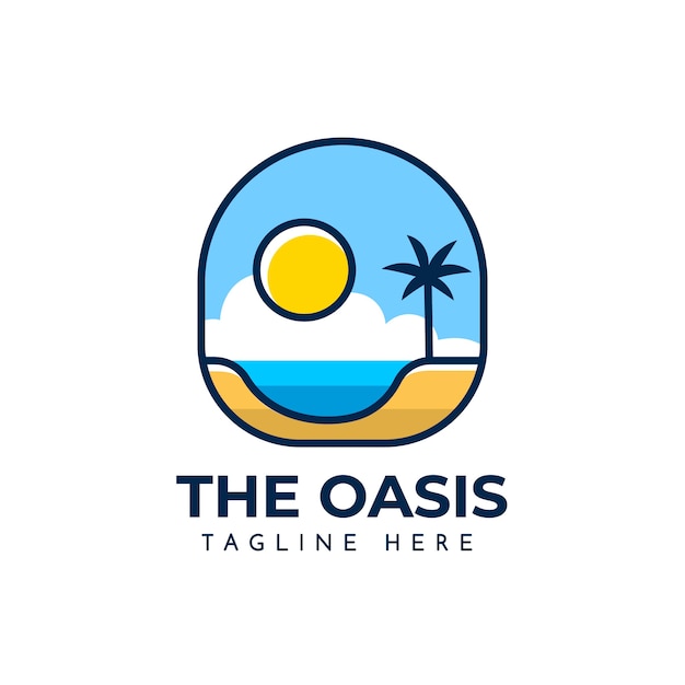 Vettore gratuito modello di logo dell'oasi