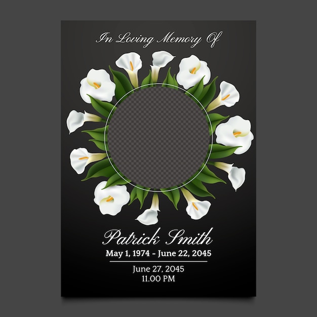 Obituary template design