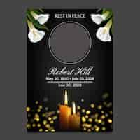 Free vector obituary template design