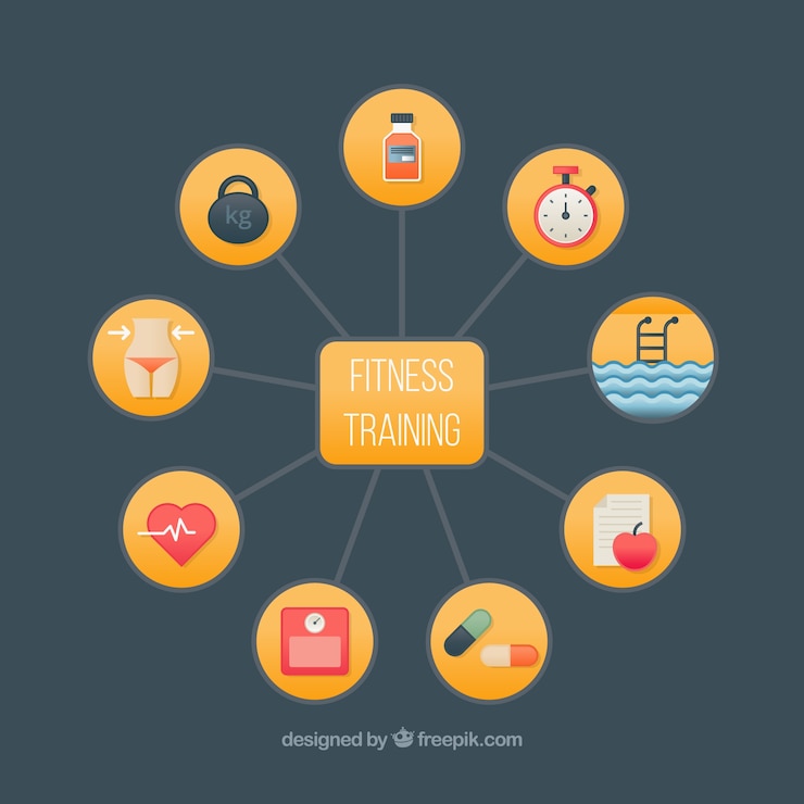 Free Vector objects fitness training diagram
