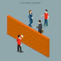 Free vector obstacle between customer and pr flat isometric