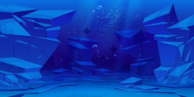 Бесплатное векторное изображение Океан или море под водой