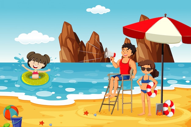 cartoon lifeguard clipart