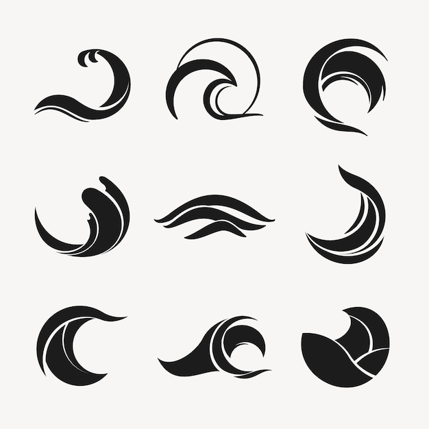 Элемент логотипа океанская волна, творческий водный клипарт для бизнес-векторов