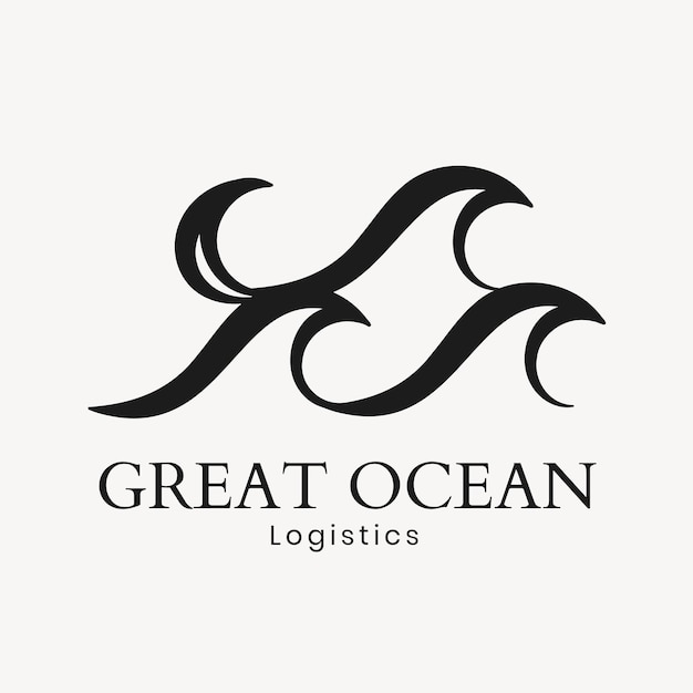 Шаблон логотипа океанская волна, водный бизнес, анимированный графический вектор