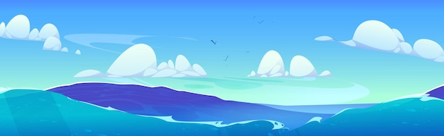 無料ベクター 海の波のベクトルの背景海の水の風景