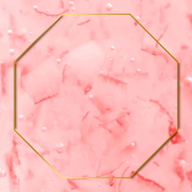 Free vector octagon gold frame on abstract background