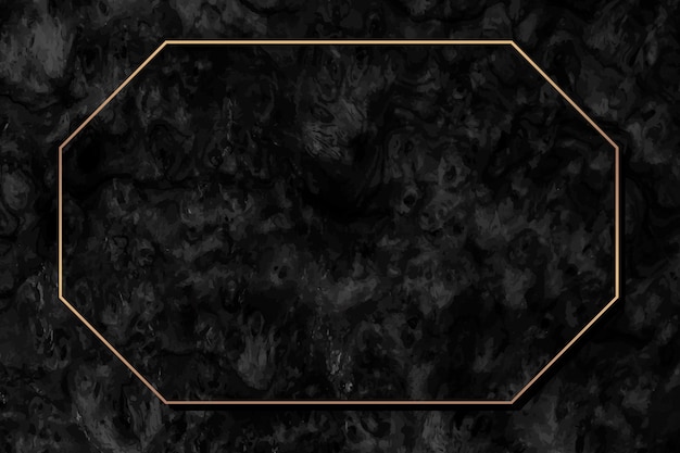 Octagon gold frame on black background