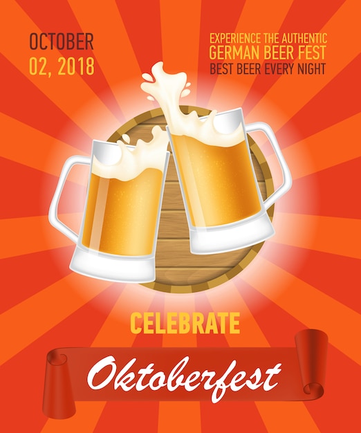 Octoberfest、本物のビールポスターデザイン