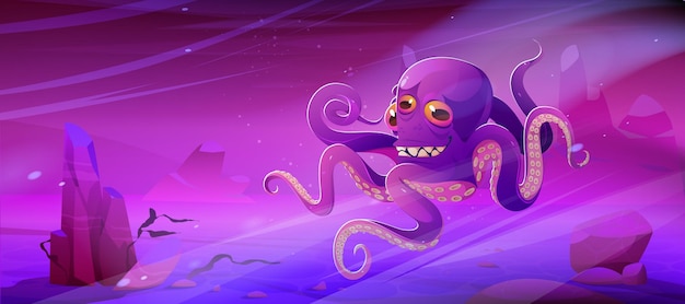 Free vector octopus giant underwater animal fantasy kraken