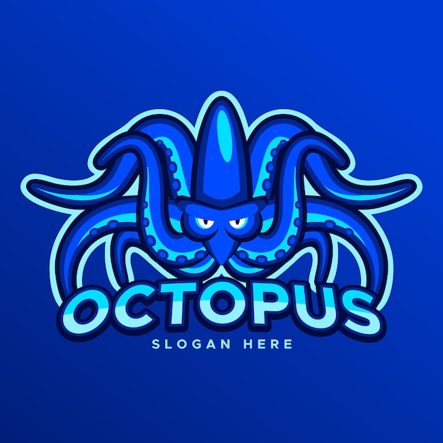 Free vector octopus logo hand drawn design