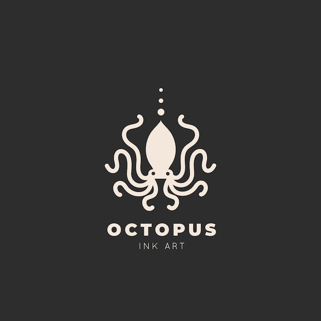 Шаблон логотипа Осьминог