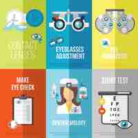 Free vector oculist mini poster set