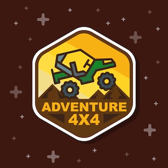 Off road 3x3 adventure badge banner
