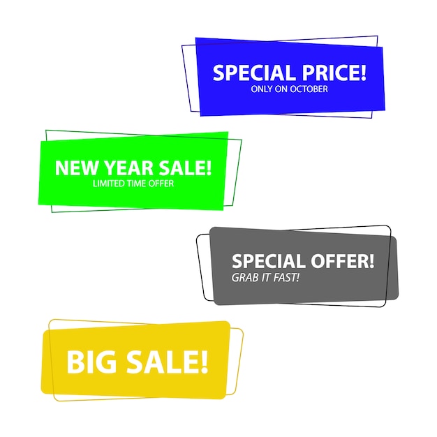 Free vector offer labels design