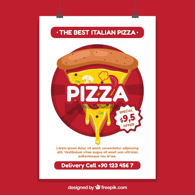 Vettore gratuito offerta poster con pizza