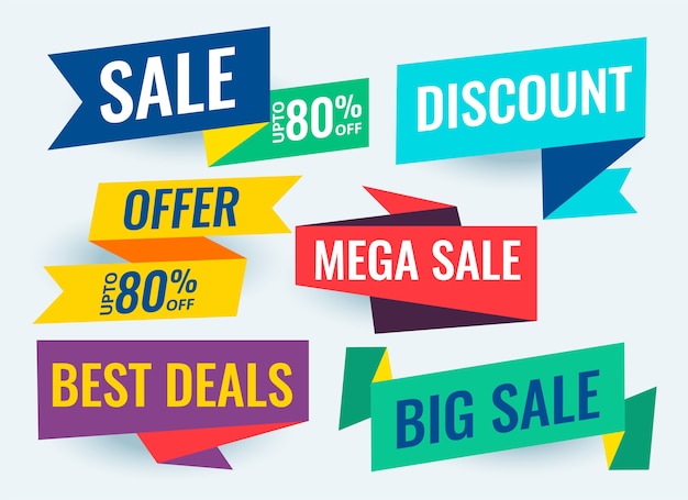 Offer and sale geometric banners design template