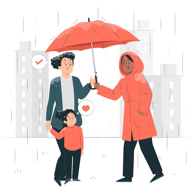 Free vector offering umbrella concept illustration