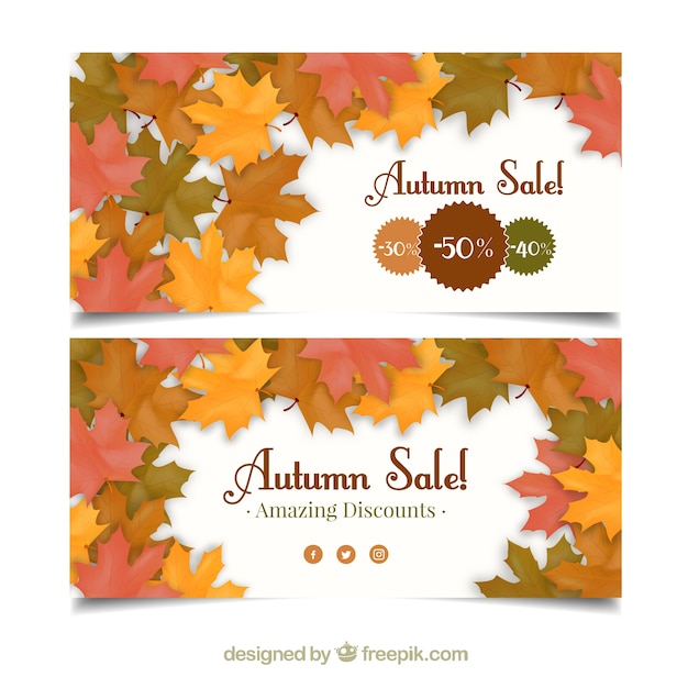 Offers banners decorated with dry leaves