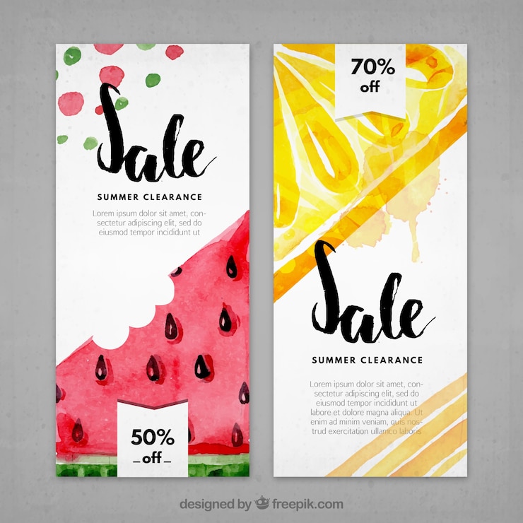 Free Vector offers flyer in summer products