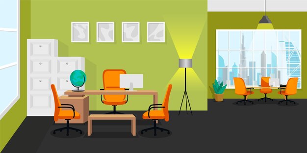 Free vector office background for video conferencing