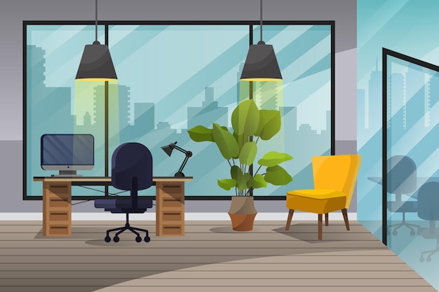 Free vector office background for video conferencing