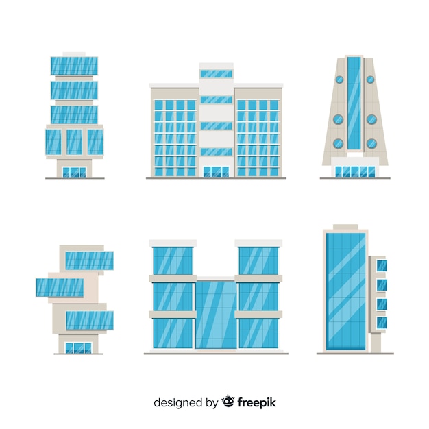 免费矢量办公大楼集合