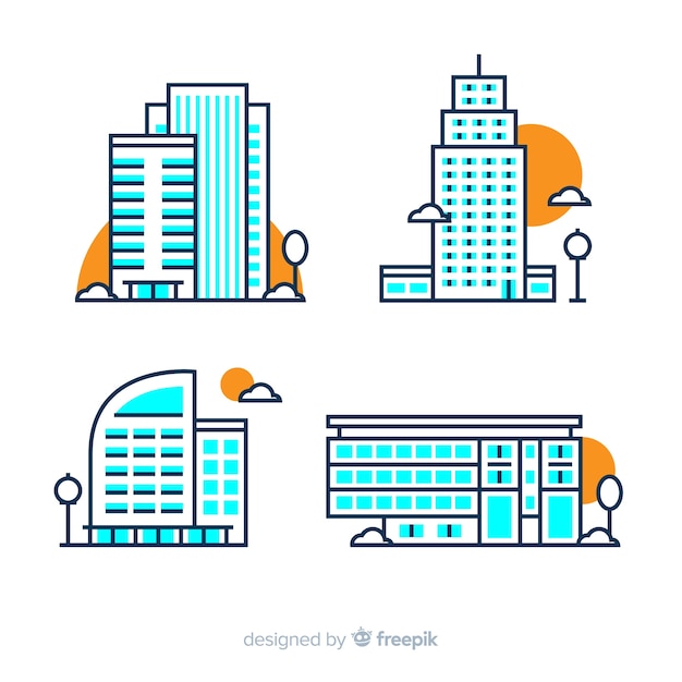 Free vector office building set