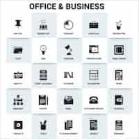 Free vector office and business, icons