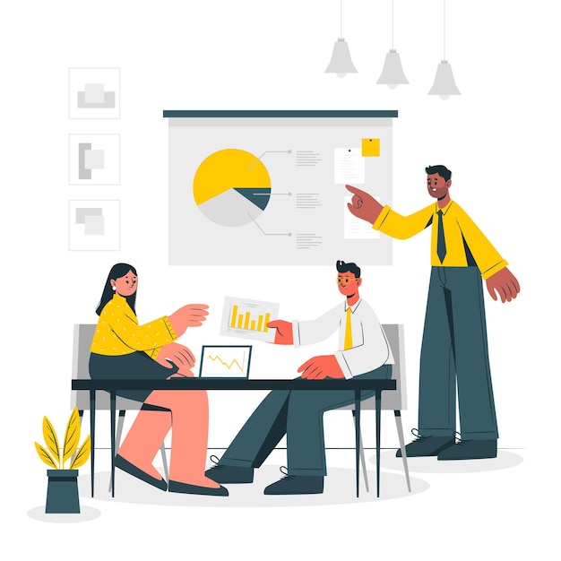 Free vector at the office concept illustration