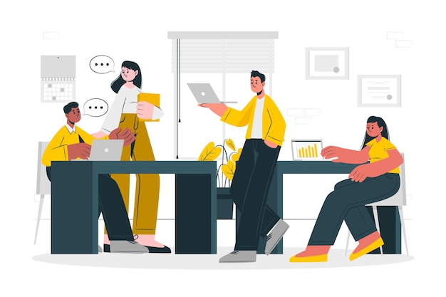 in the office concept illustration