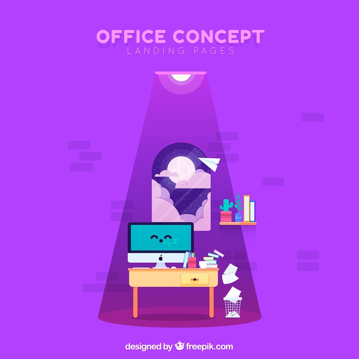 Free Vector office concept for landing page