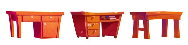 Офисные столы, изолированные на белом фоне