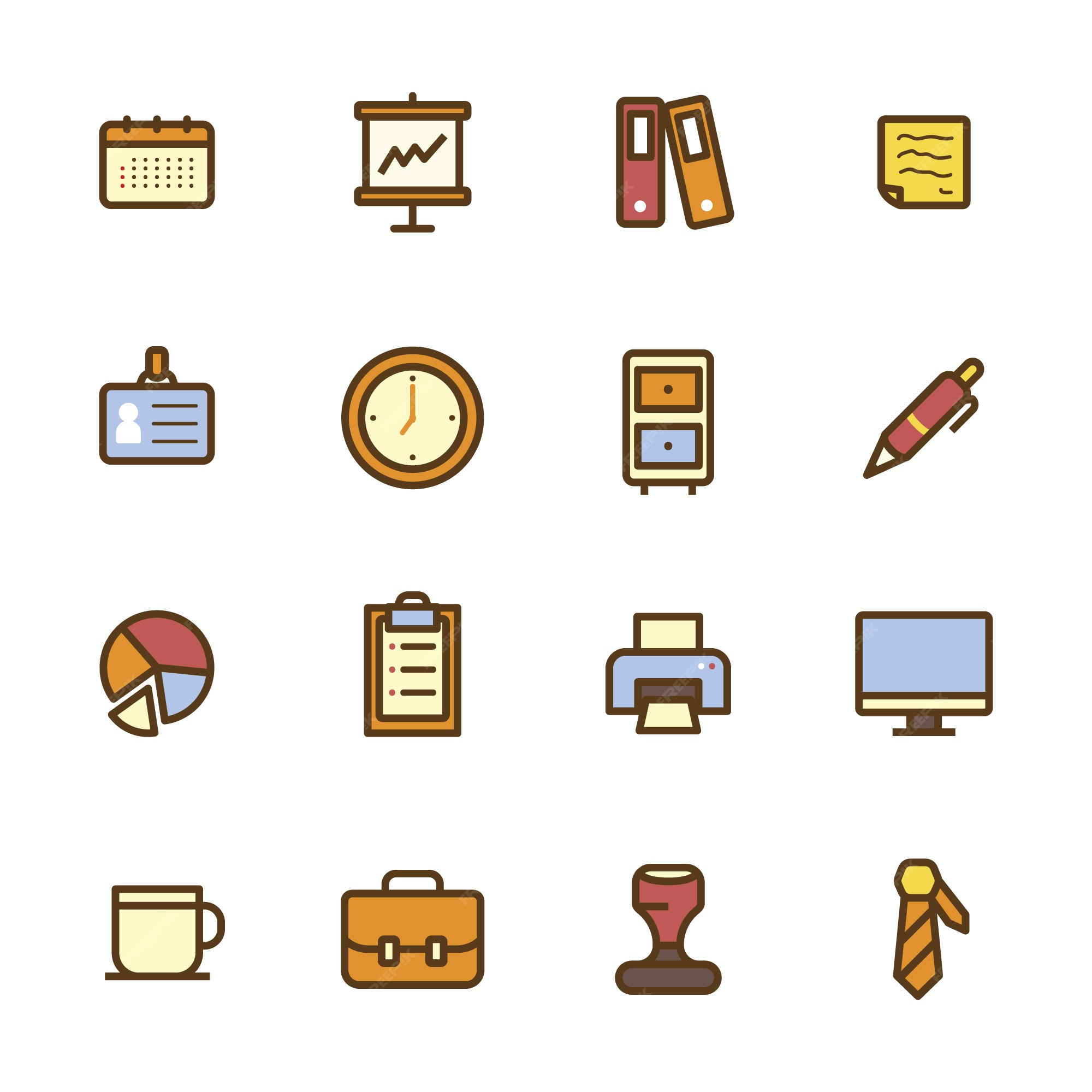 Free Vector | Office elements icon collection