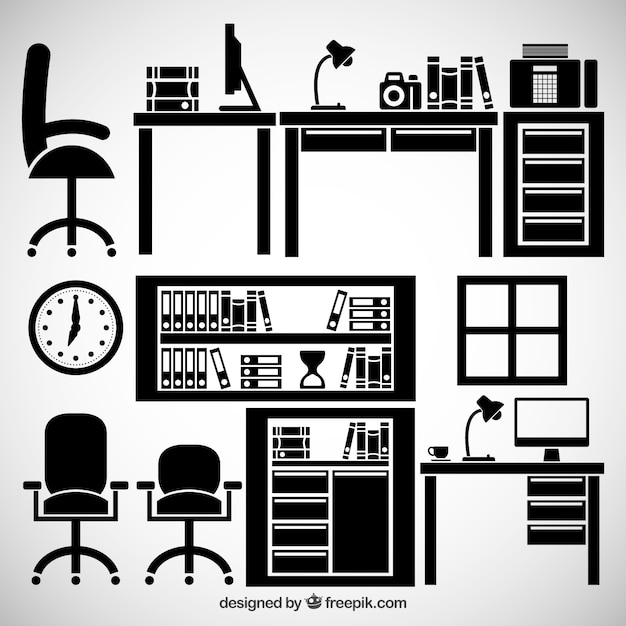 Free vector office furniture