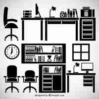 Free vector office furniture